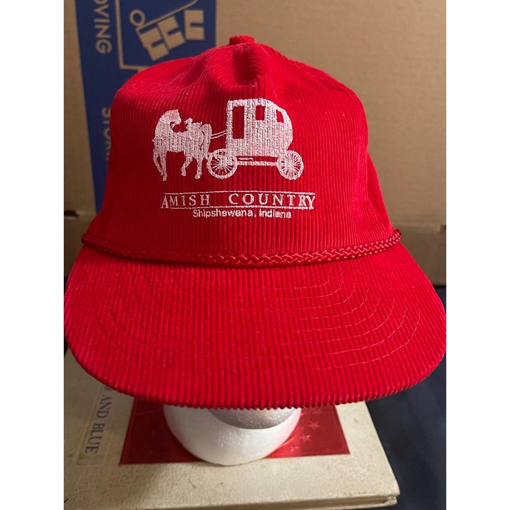 Vintage Amish Country Shipshewana Indiana Corduroy‎ Adjustable Hat